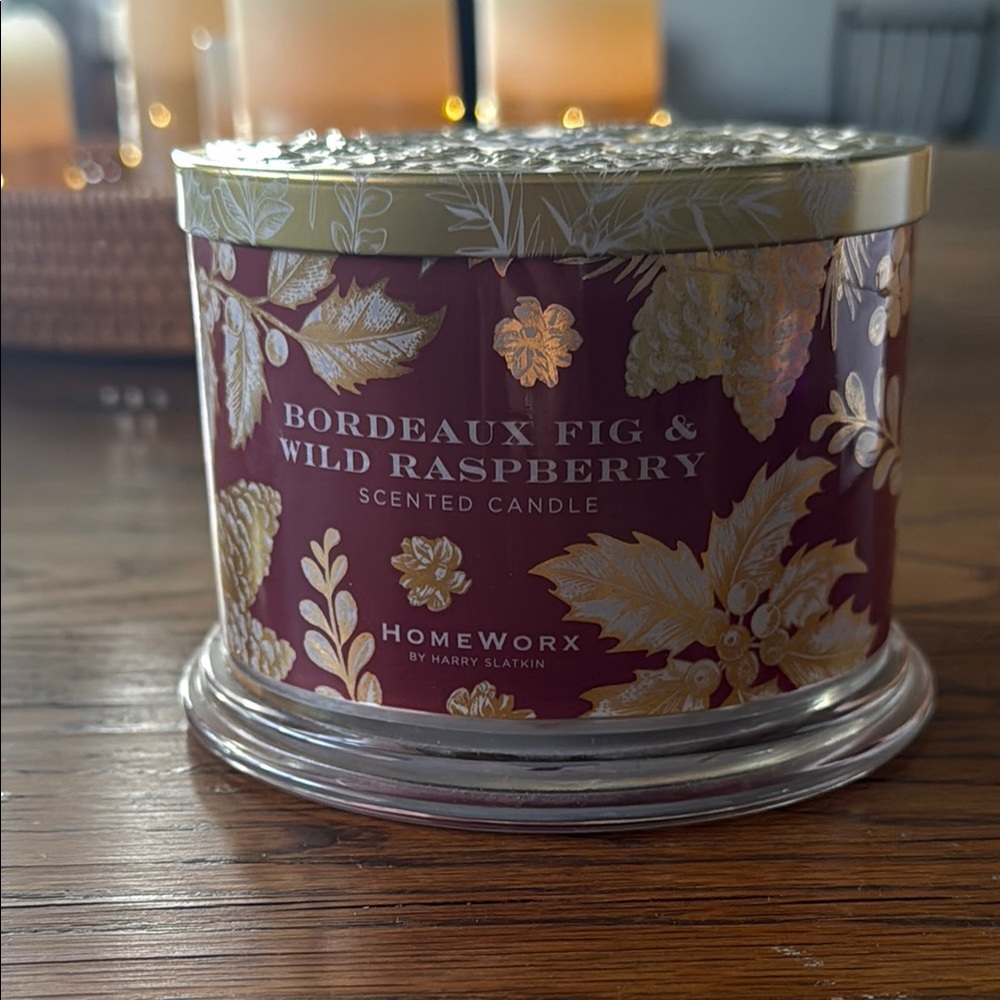 HomeWorx Bordeaux Fig & Wild Raspberry Scented Candle